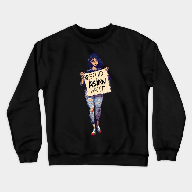 stop asian hate - fight Crewneck Sweatshirt by Magic Topeng